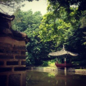 A pond at the Changdeokgung secret garden