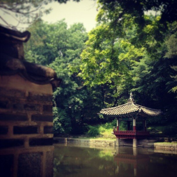 A pond at the Changdeokgung secret garden